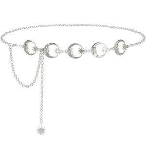 Silver Moon and Star Chain Belt